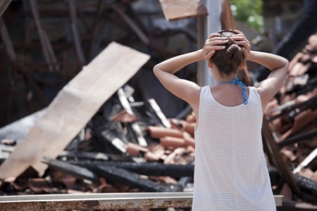 Fire damaged home